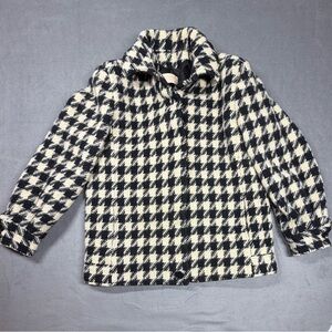 Vintage Pendleton Black & Cream Houndstooth Coat *Please read description